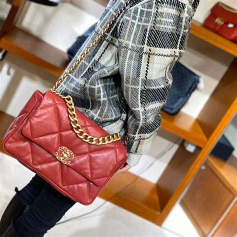 chanel 19 large flap bag red|chanel 19 bag sizes.